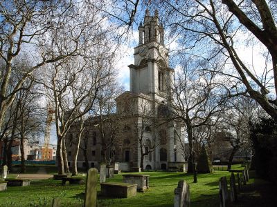 St Anne's Limehouse by Hawksmoor. Photograph by Steve Cadman, sourced from Wikipedia.